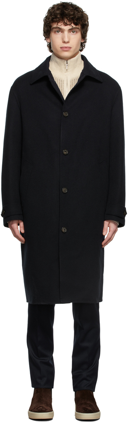 Loro Piana Navy Bigli Coat, $6,895 | SSENSE | Lookastic