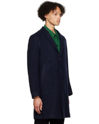 Ps By Paul Smith Navy Single Breasted Coat