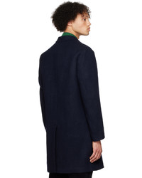 Ps By Paul Smith Navy Single Breasted Coat