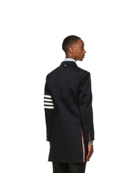 Thom Browne Navy Twill 4 Bar Coat