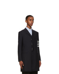 Thom Browne Navy Wool 4 Bar Suiting Coat