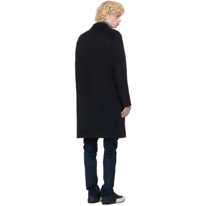 PRESIDENTs Navy Wool Egg Coat, $875 | SSENSE | Lookastic