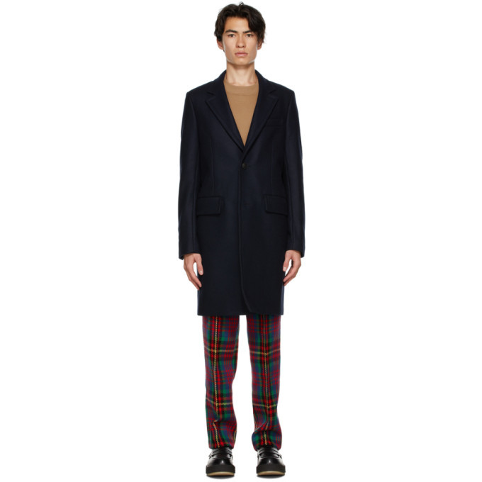 AMI Alexandre Mattiussi Navy Wool Two Buttons Coat, $820 | SSENSE ...