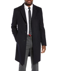 BOSS Nye Regular Fit Solid Wool Cashmere Topcoat