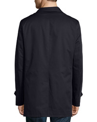 Neiman Marcus Single Breasted Trench Coat Navy