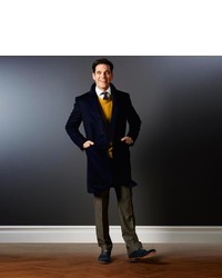 Charles Tyrwhitt Slim Fit Navy Wool And Cashmere Overcoat