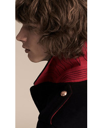 burberry technical wool military overcoat