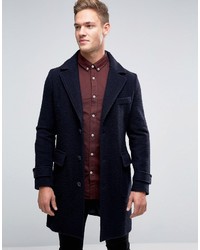Benetton United Colors Of Wool Overcoat With Bellow Pockets