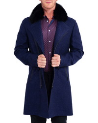 Maceoo Zipsnow Wool Cashmere Overcoat With Genuine Fox