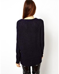 Asos Collection Chenille Sweater With Ladder Detail