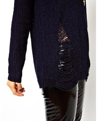 Asos Collection Chenille Sweater With Ladder Detail