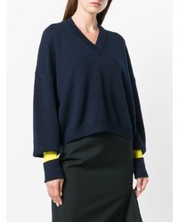 Maison Margiela Contrast Sleeve Cropped Sweater
