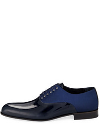 Jared Lang Patentsatin Oxford Dress Shoe Navy
