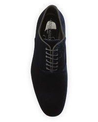 Giorgio Armani Velvet Oxford Dress Shoe Navy