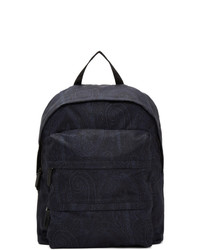 Navy Paisley Canvas Backpack