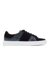 Navy Paisley Canvas Low Top Sneakers