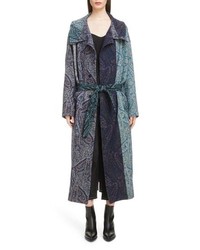 Y's by Yohji Yamamoto Paisley Jacquard Wool Coat