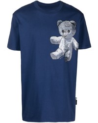 Philipp Plein Paisley Teddy Bear Cotton T Shirt
