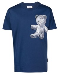 Philipp Plein Paisley Teddy Bear Cotton T Shirt