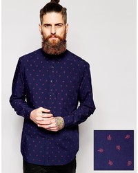 Asos Brand Shirt In Long Sleeve With Paisley Print