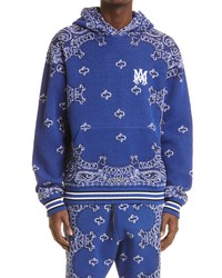 Amiri Bandana B Ball Cotton Cashmere Hoodie Sweater In Blueblack At Nordstrom
