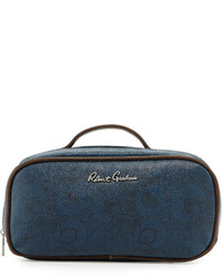 Navy Paisley Leather Bag
