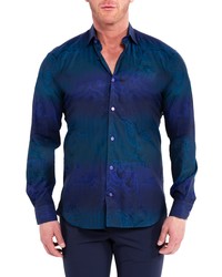 Maceoo Fibonacci Paisley Shimmer Button Up Shirt
