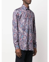Etro Paisley Print Spread Collar Shirt