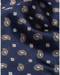 Reclaimed Vintage Paisley Pocket Square In Navy