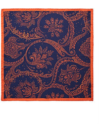 Barneys New York Paisley Print Silk Twill Pocket Square