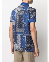 Etro Bandana Print Cotton Polo Shirt