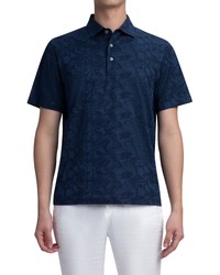 Bugatchi Paisley Short Sleeve Cotton Polo In Navy At Nordstrom