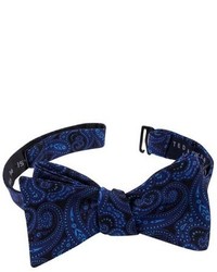 Navy Paisley Silk Bow-tie