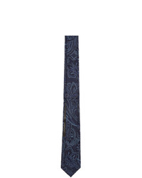 Etro Blue Silk Jacquard Paisley Tie