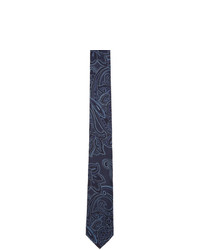 Etro Blue Silk Jacquard Paisley Tie