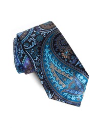Zegna Navy Paisley Quidici Silk Tie In Nvy Fan At Nordstrom