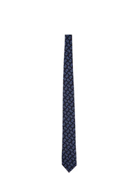Ermenegildo Zegna Navy Silk Paisley Tie