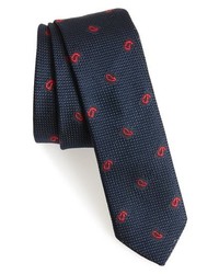 Eleventy Paisley Silk Skinny Tie