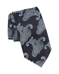 Canali Paisley Silk Tie In Navy At Nordstrom