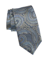David Donahue Paisley Silk Tie In Olive At Nordstrom