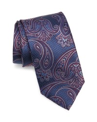 Canali Paisly Silk Tie In Blue At Nordstrom