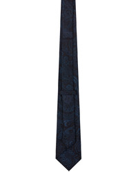 Etro Black Navy Paisley Tie