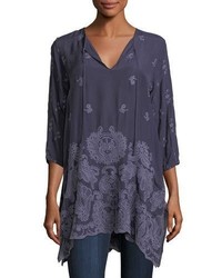 Johnny Was Paisley Flair Georgette Easy Tunic Plus Size