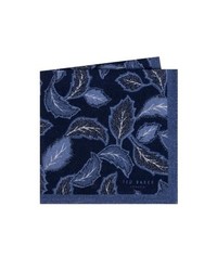 Navy Paisley Wool Pocket Square