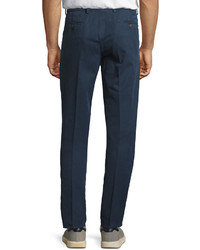 Brunello Cucinelli Basic Slim Fit Cotton Pants Blue