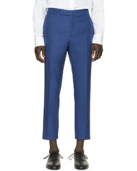 Alexander McQueen Blue Gabardine Trousers