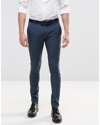 Asos Brand Extreme Super Skinny Smart Pants In Blue