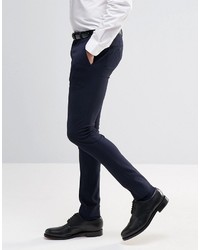 Asos Brand Extreme Super Skinny Smart Pants In Navy