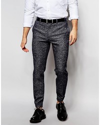 Asos Brand Skinny Cuffed Pants In Wool Mix