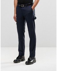 Asos Brand Skinny Smart Pants With Pocket Details In Navy